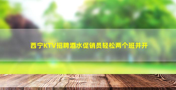 西宁KTV招聘酒水促销员轻松两个班并开